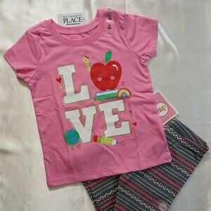 2pc. Love School Graphic T-Shirt/Leggings - 3T
